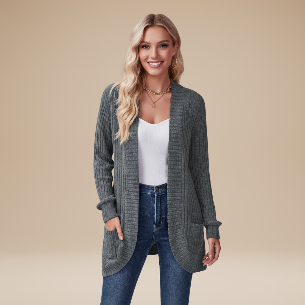 Cecilia | Cardigan a Costine da Donna con Tasche