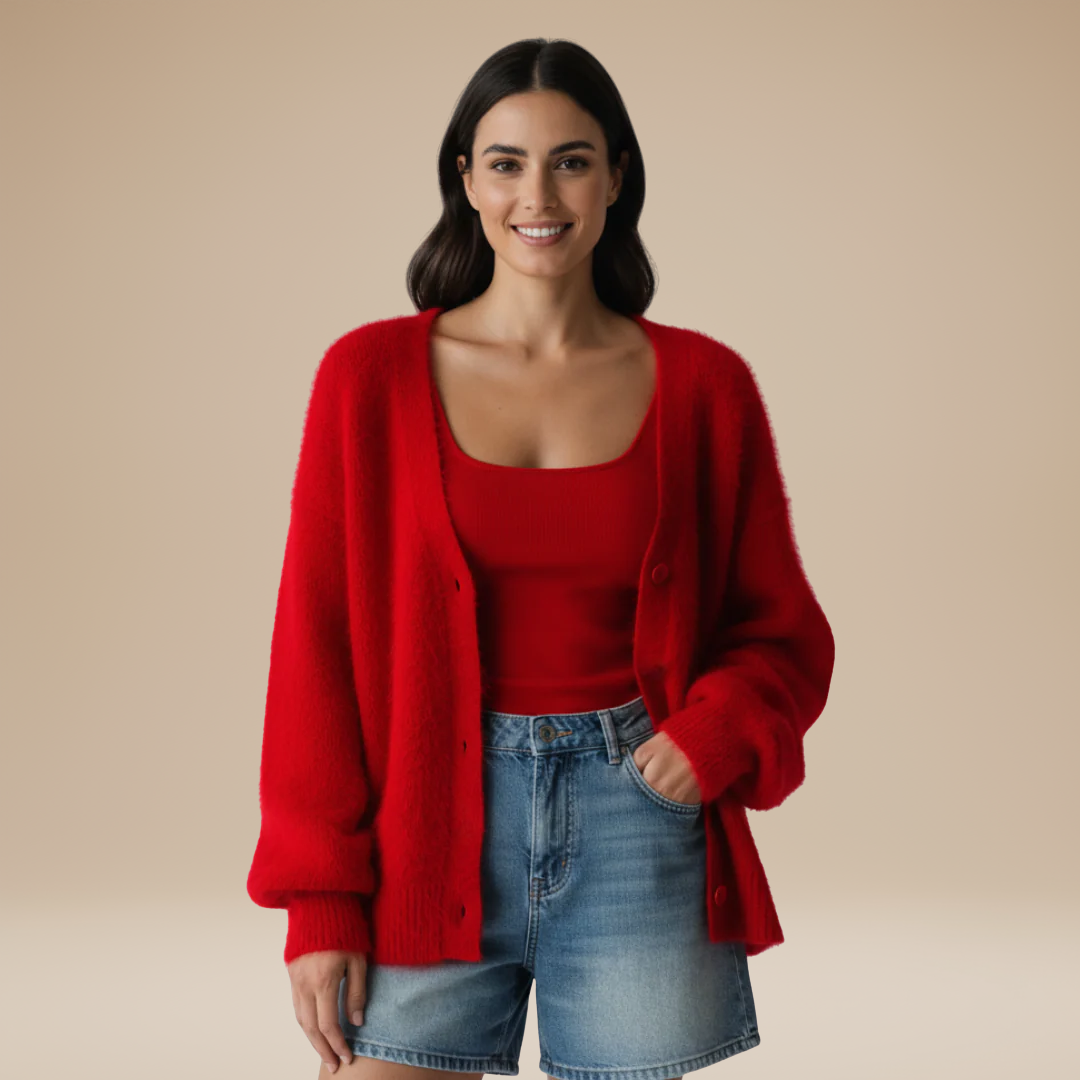 Mara | Cardigan Morbido da Donna in Maglia Pelosa