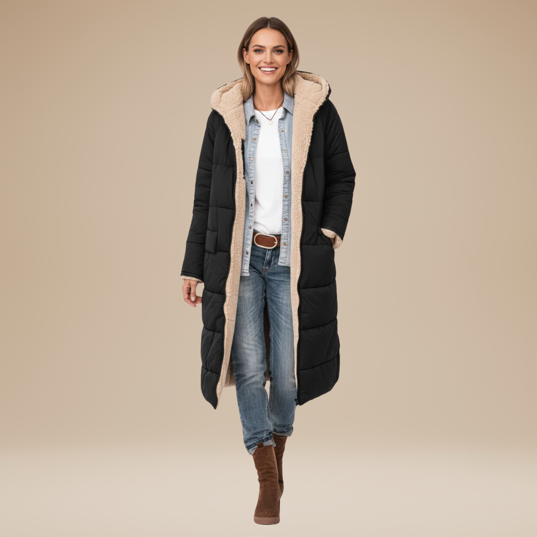 Elena | Cappotto Lungo Trapuntato da Donna