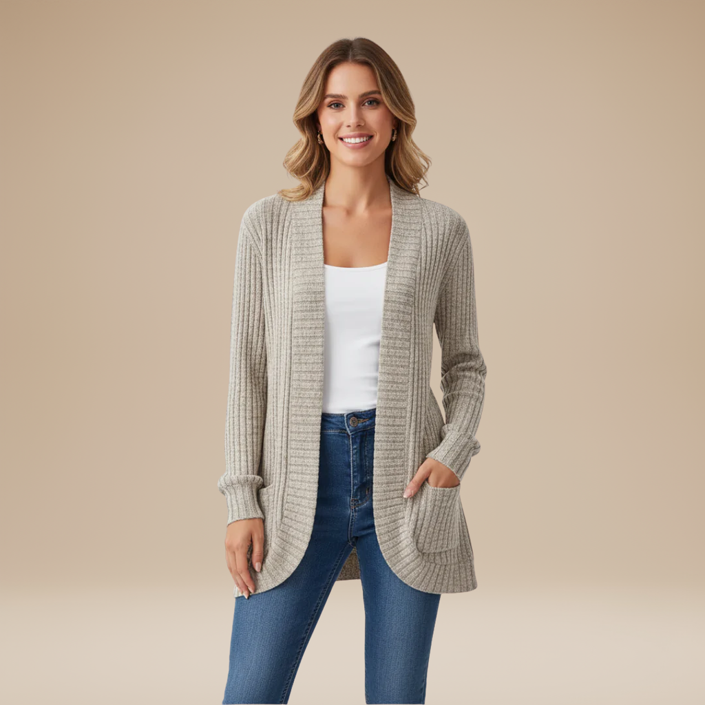 Cecilia | Cardigan a Costine da Donna con Tasche